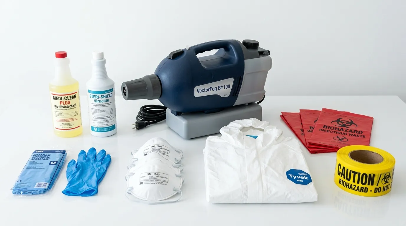 Professional biohazard remediation crew working in West Park