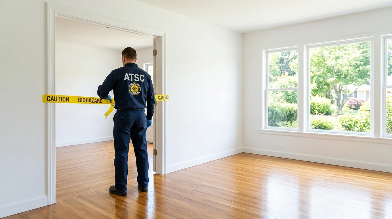 Certified biohazard cleanup crew performing Decomposition Cleanup in West Park